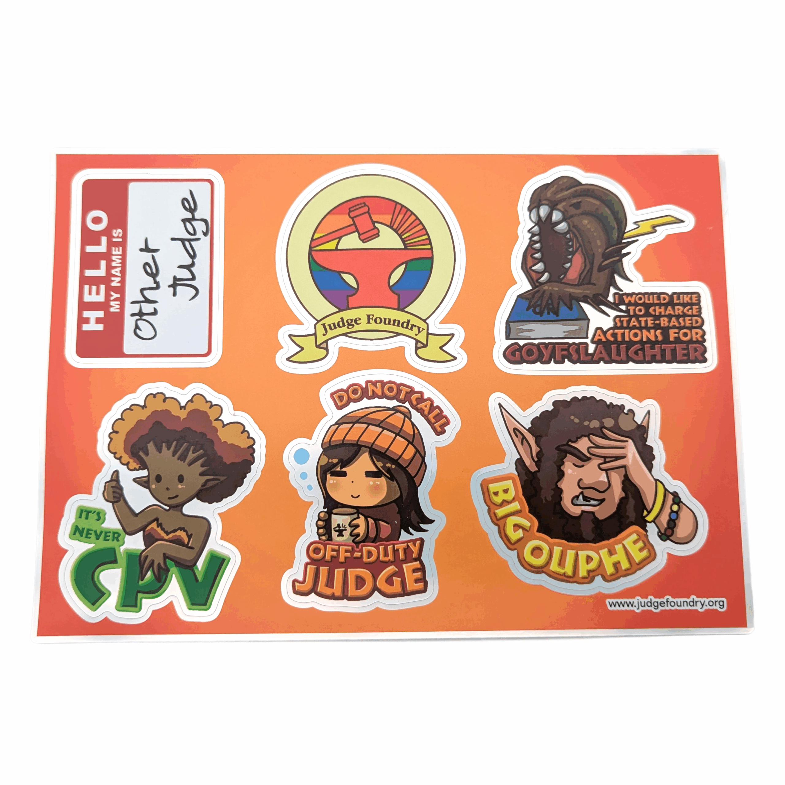 Judge Foundry Sticker Sheet